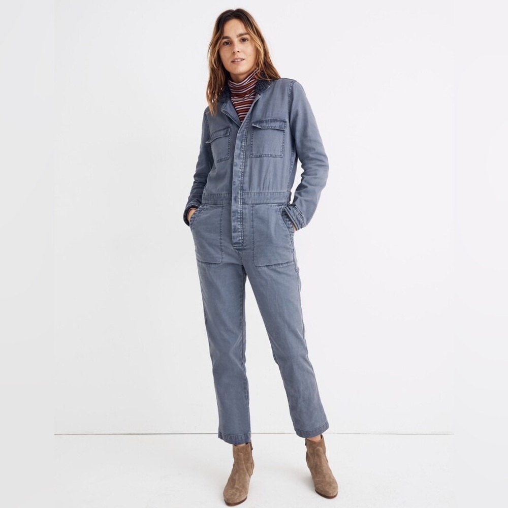 Madewell Sherpa Coverall Jumpsuit size L